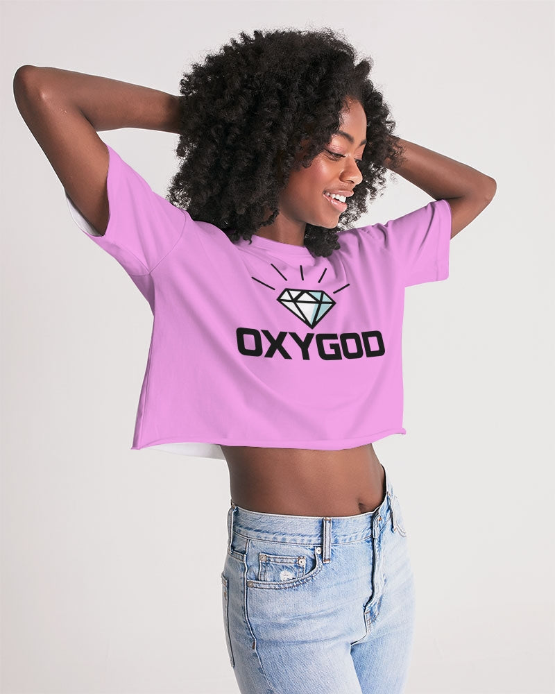 OXYGOD ONGOD WMNS CRP TSHIRT - PINK WOMEN'S LOUNGE CROPPED TEE