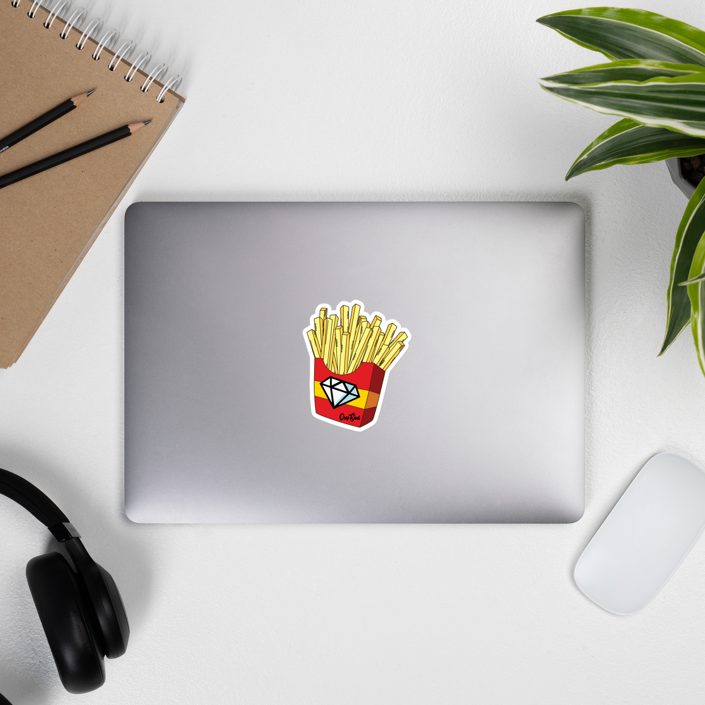 OXYGOD - GOLDEN FRENCH FRIES BUBBLE-FREE STICKERS